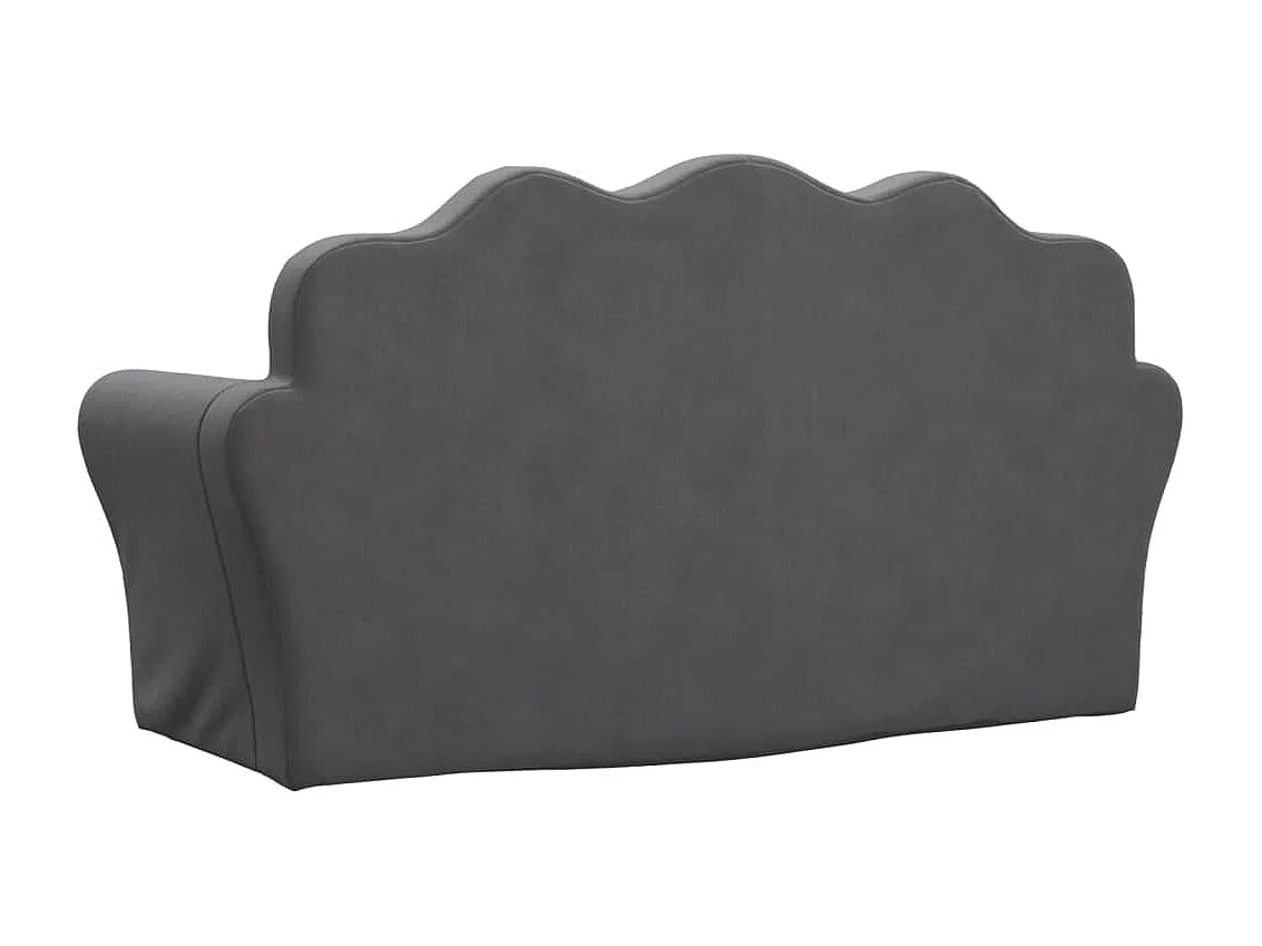 Sofá para niños de 2 plazas felpa suave gris antracita ES915014