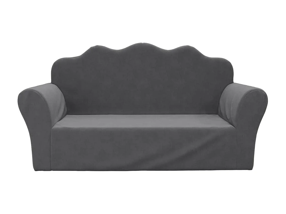 Sofá para niños de 2 plazas felpa suave gris antracita ES915014