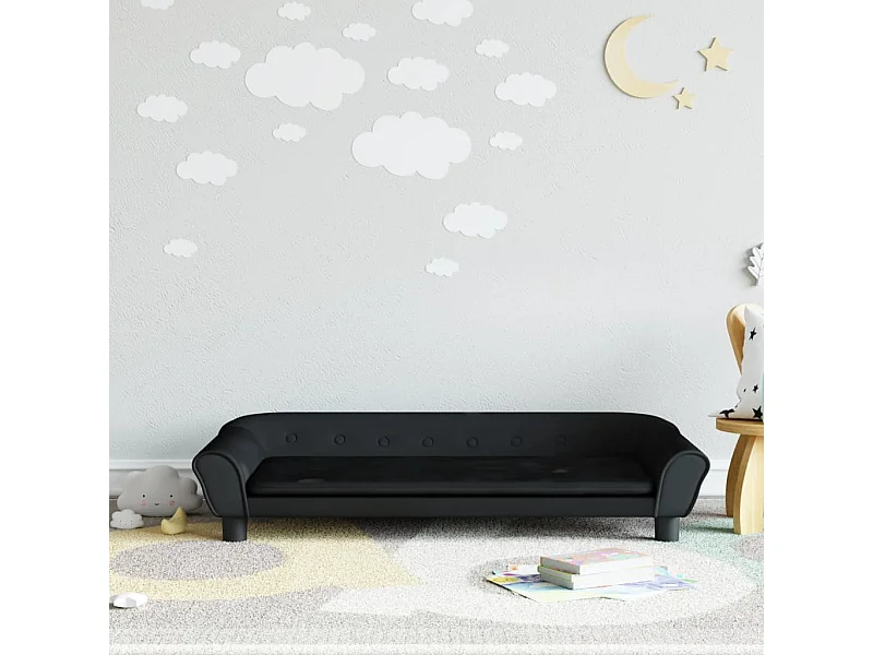 Sofá infantil 100x50x26 cm veludo preto PT426055