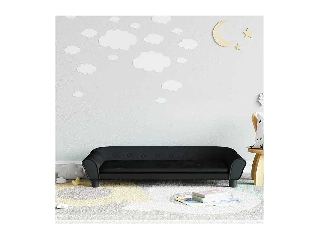 Canapé pour enfants noir 100x50x26 cm velours FR546683