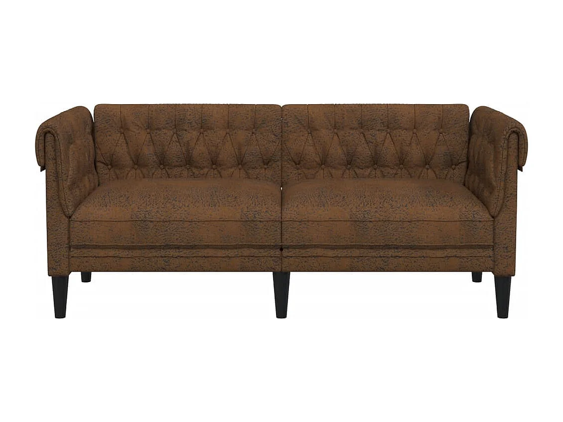 Tweezitsbank Chesterfield-stijl stof bruin BE425986