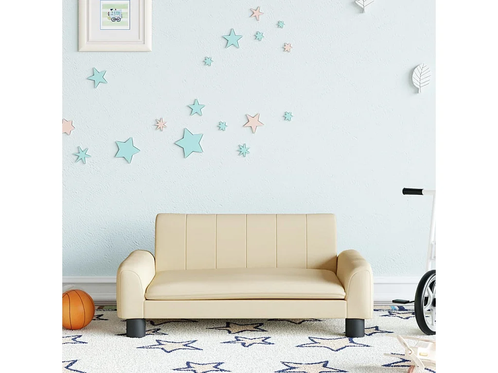Canapé pour enfants crème 70x45x30 cm tissu FR720201