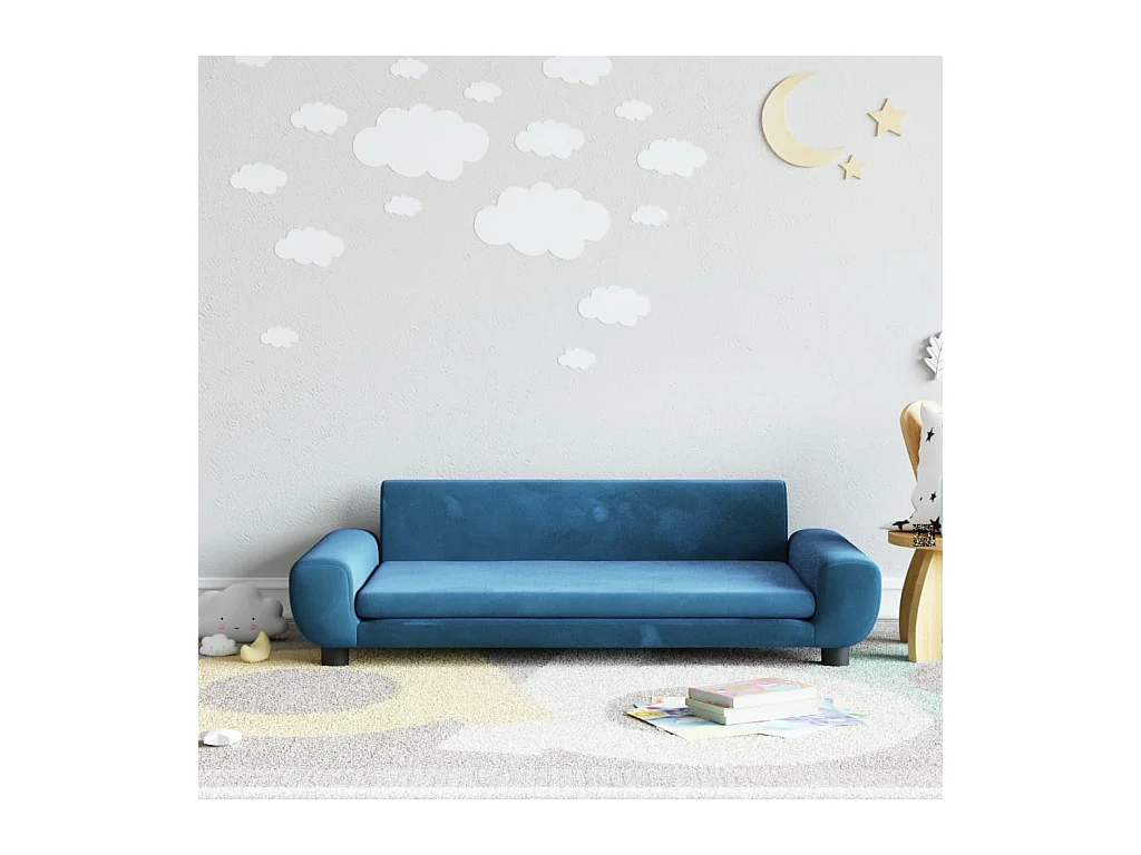 Canapé pour enfants bleu 100x54x33 cm velours FR759212