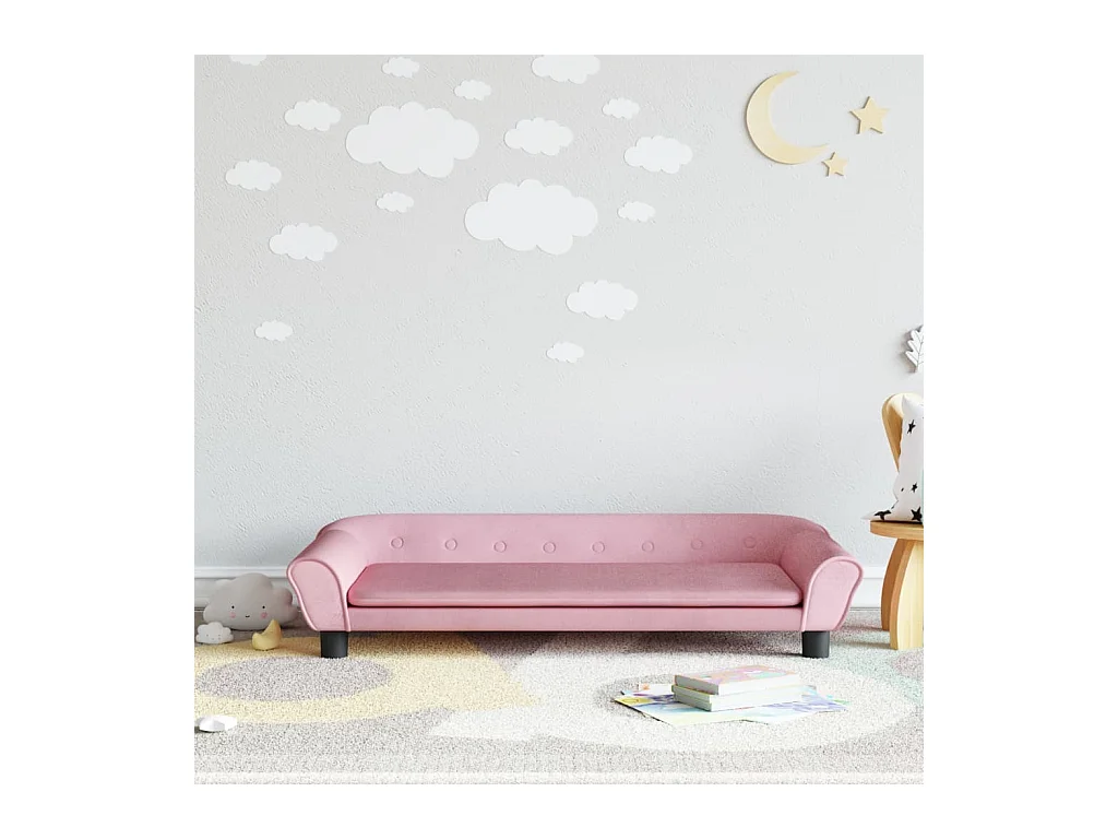 Canapé pour enfants rose 100x50x26 cm velours FR984321