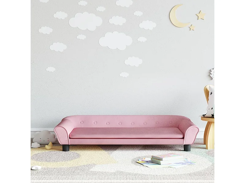 Canapé pour enfants rose 100x50x26 cm velours FR984321