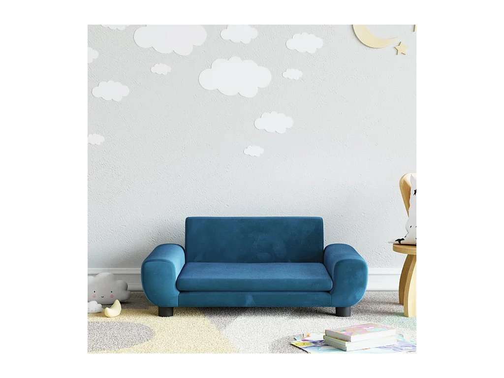Canapé pour enfants bleu 70x45x33 cm velours FR146772