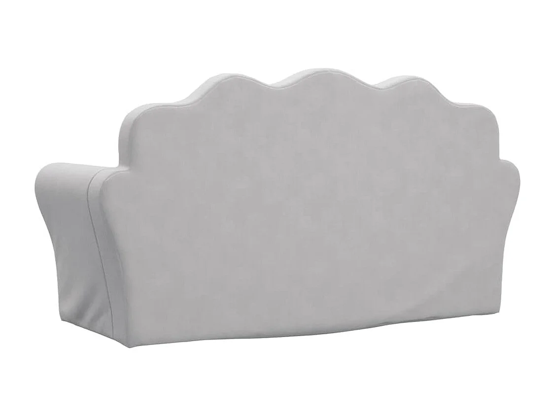 Sofá para niños de 2 plazas felpa suave gris claro ES452498