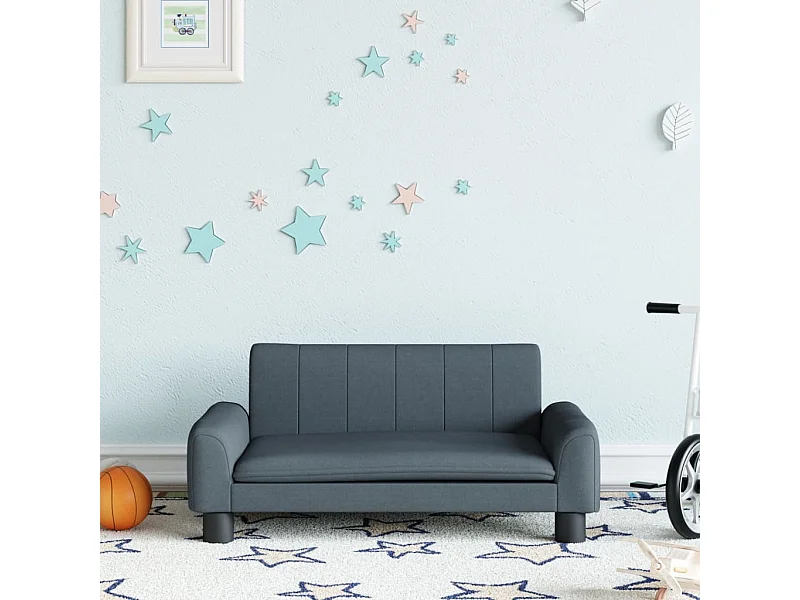 Sofá infantil 70x45x30 cm tecido cinzento-escuro PT693082