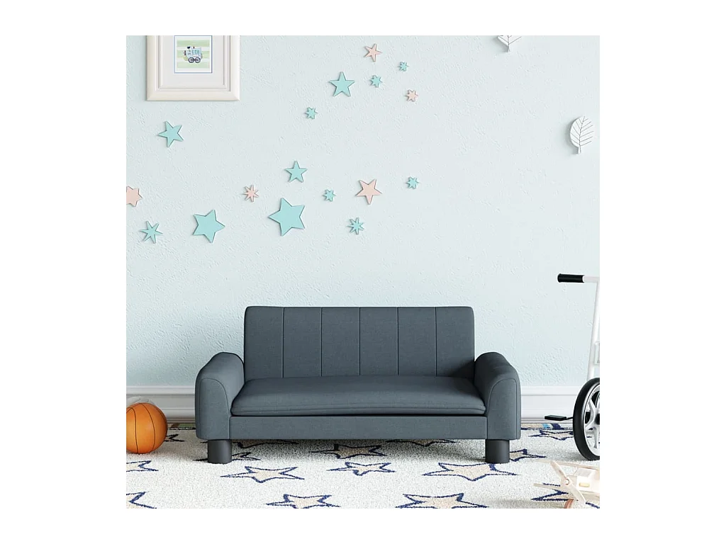 Canapé pour enfants gris foncé 70x45x30 cm tissu FR760916