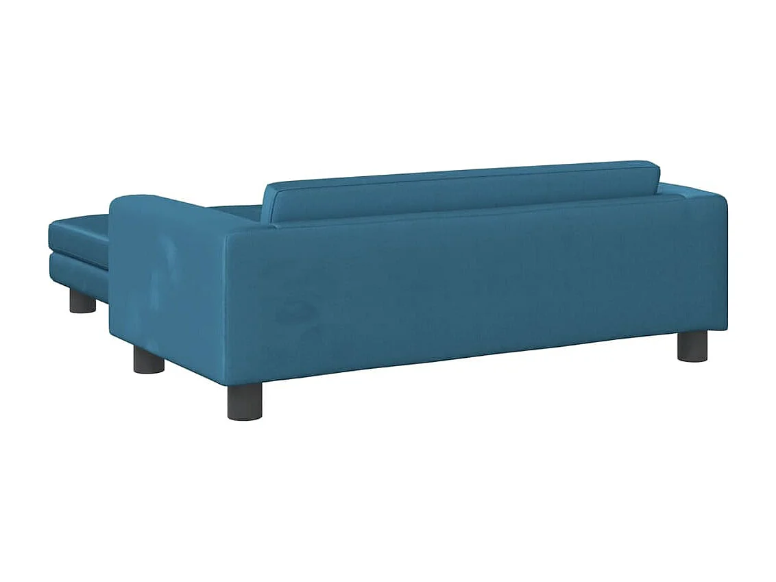 Canapé avec repose-pied pour enfants bleu 100x50x30 cm velours FR287235