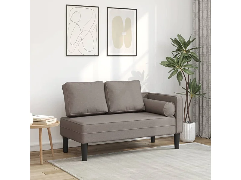 Canapé avec coussins taupe tissu FR190012