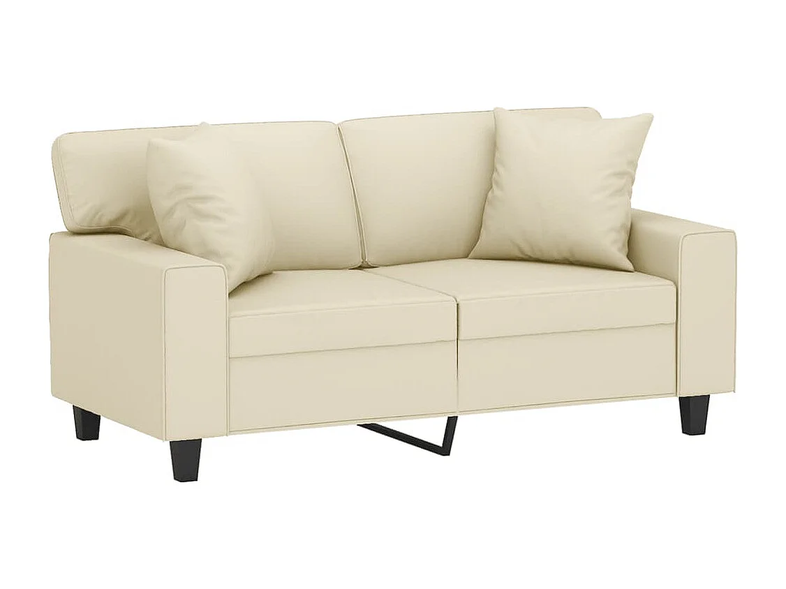 Canapé 2 places avec oreillers crème 120 cm similicuir FR885120