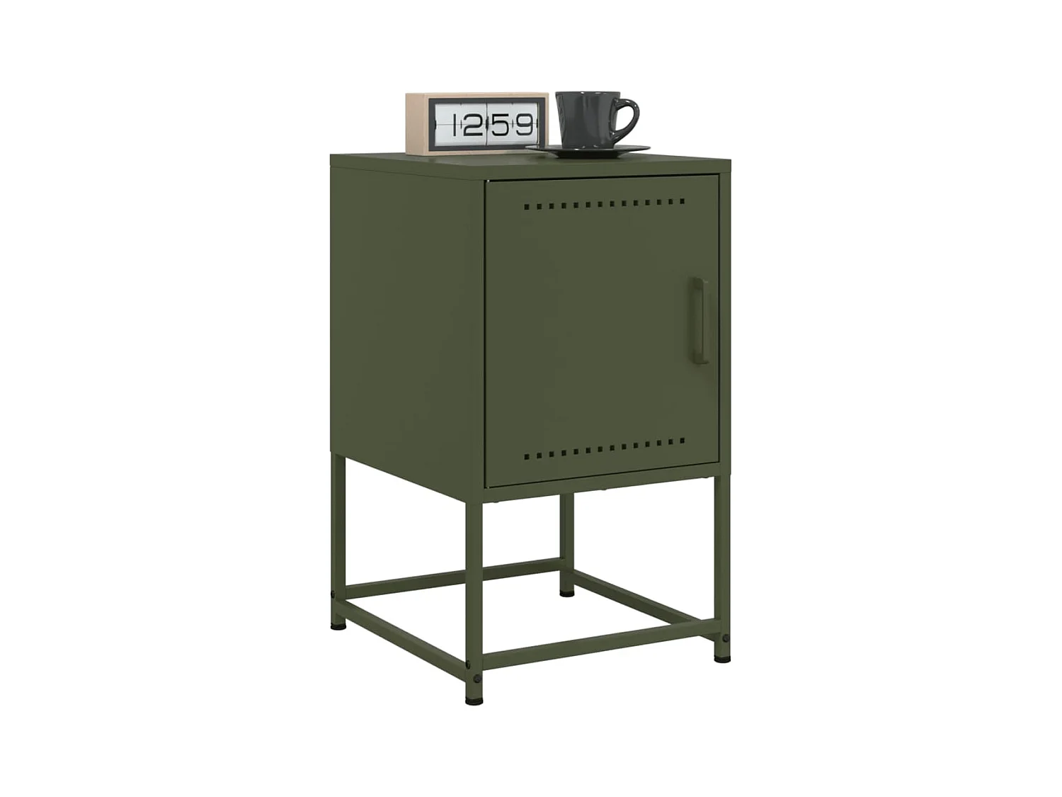 Tables de chevet 2 pcs vert olive 36x39x60,5 cm acier FR97197