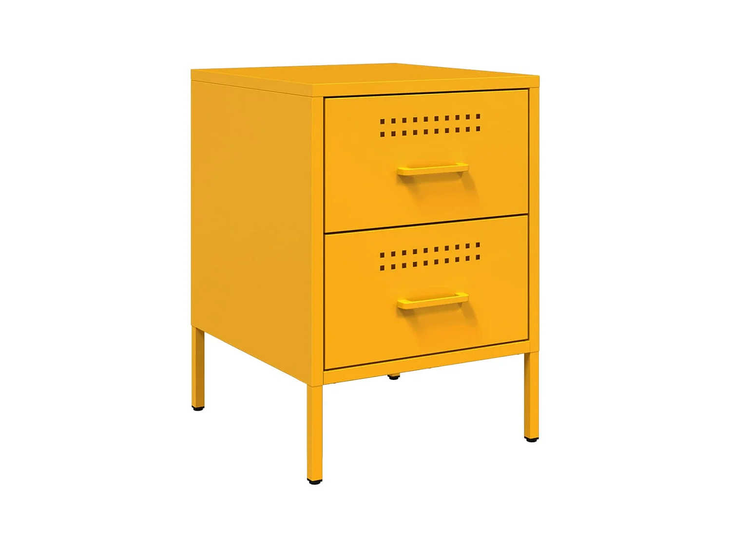 Mesa de cabeceira 36x39x50,5 cm aço amarelo mostarda PT695754