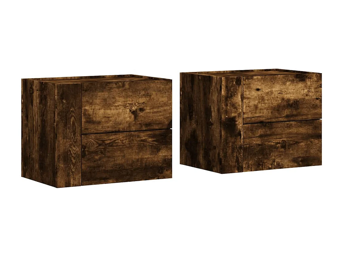 Tables de chevet murales 2 pcs chêne fumé 45x30x35 cm FR51148