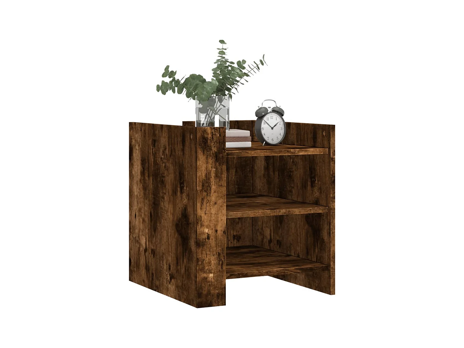 Table de chevet chêne fumé 45x50x50 cm bois d'ingénierie FR20689
