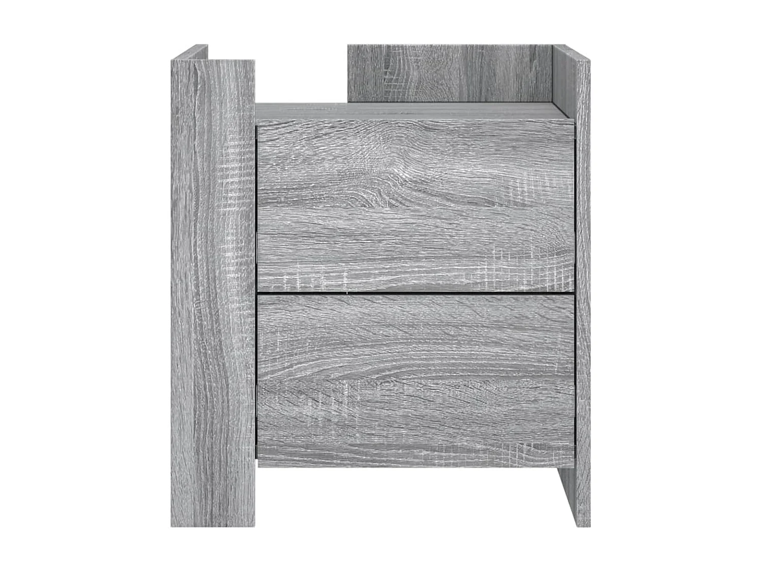 Nachtkastje 45x50x50 cm bewerkt hout grijs sonoma eikenkleurig BE309517