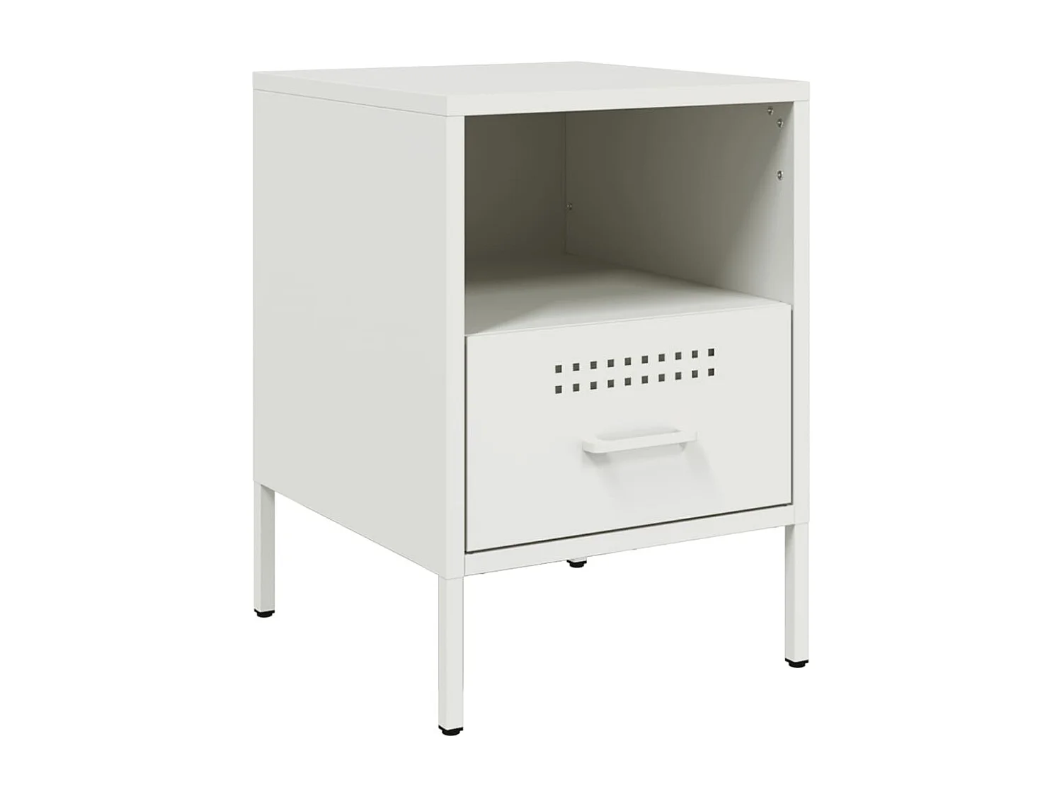 Tables de chevet 2 pcs blanc 36x39x50,5 cm acier laminé à froid FR34046