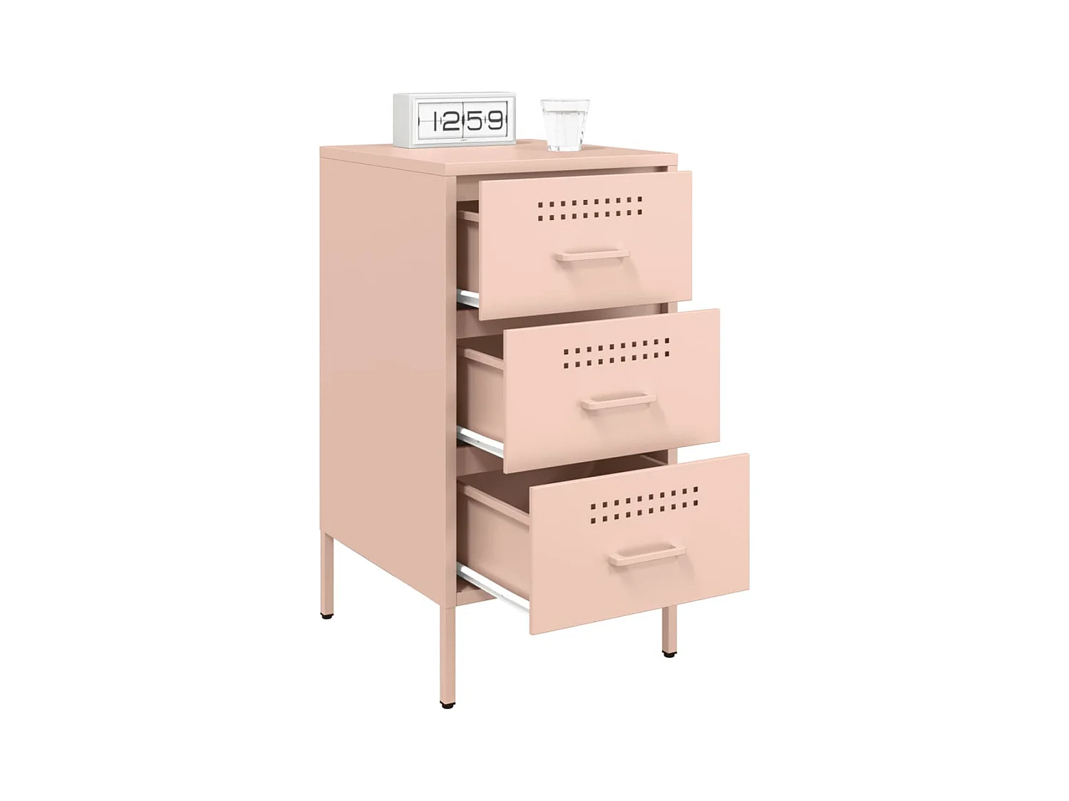 Tables de chevet 2 pcs rose 36x39x68 cm acier laminé à froid FR47868