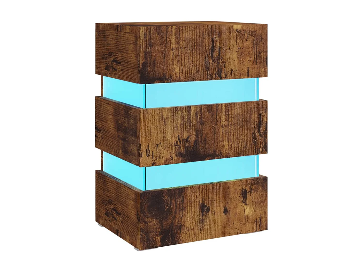 Nachtkastje 45x35x67 cm bewerkt hout gerookt eikenkleurig BE284490