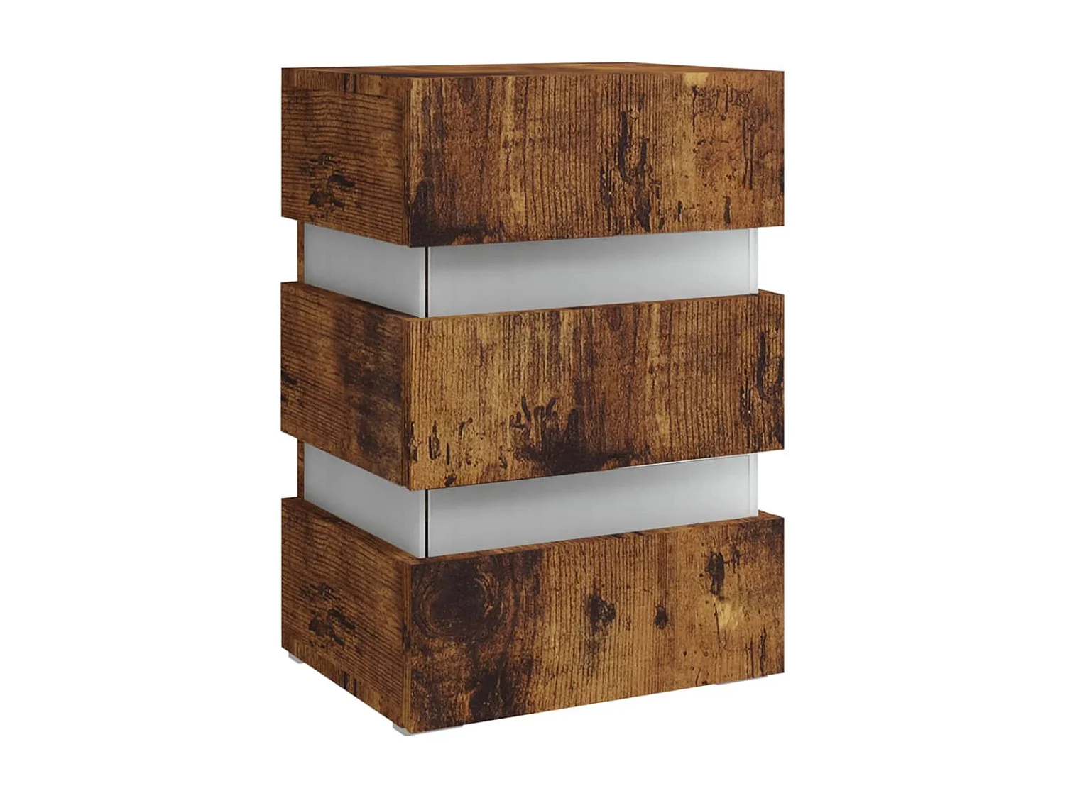 Nachtkastje 45x35x67 cm bewerkt hout gerookt eikenkleurig BE284490