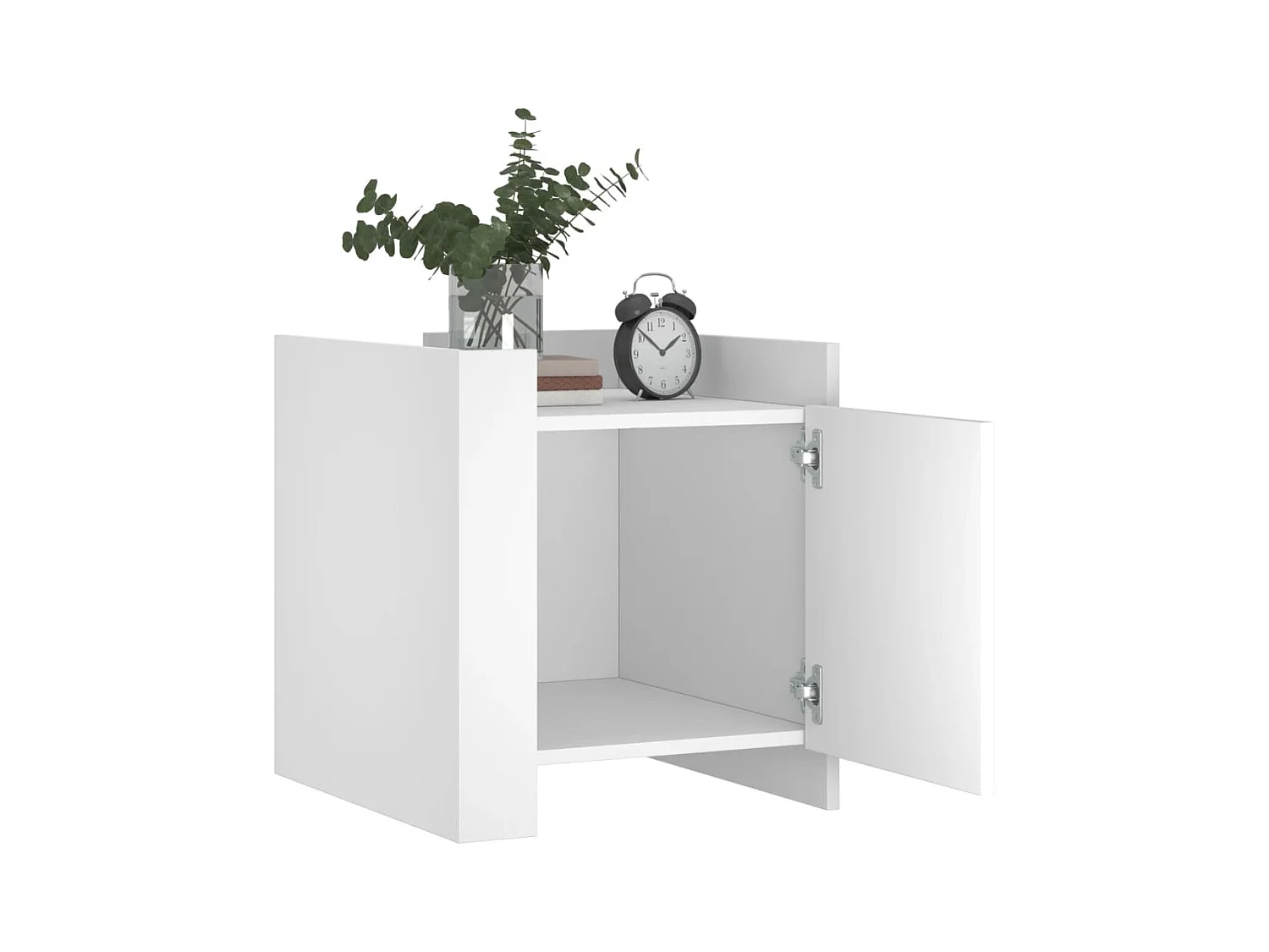 Nachtkastje 45x50x50 cm bewerkt hout wit BE876065