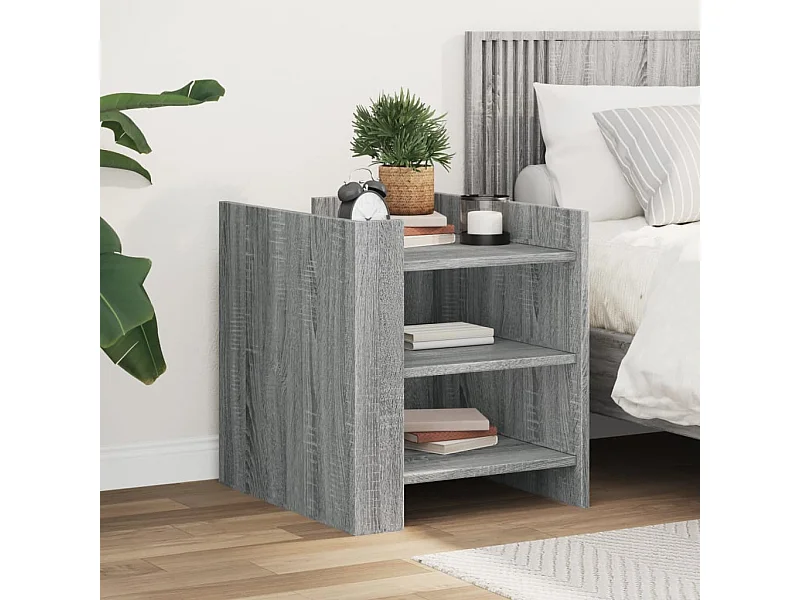 Table de chevet sonoma gris 45x50x50 cm bois d'ingénierie FR83578