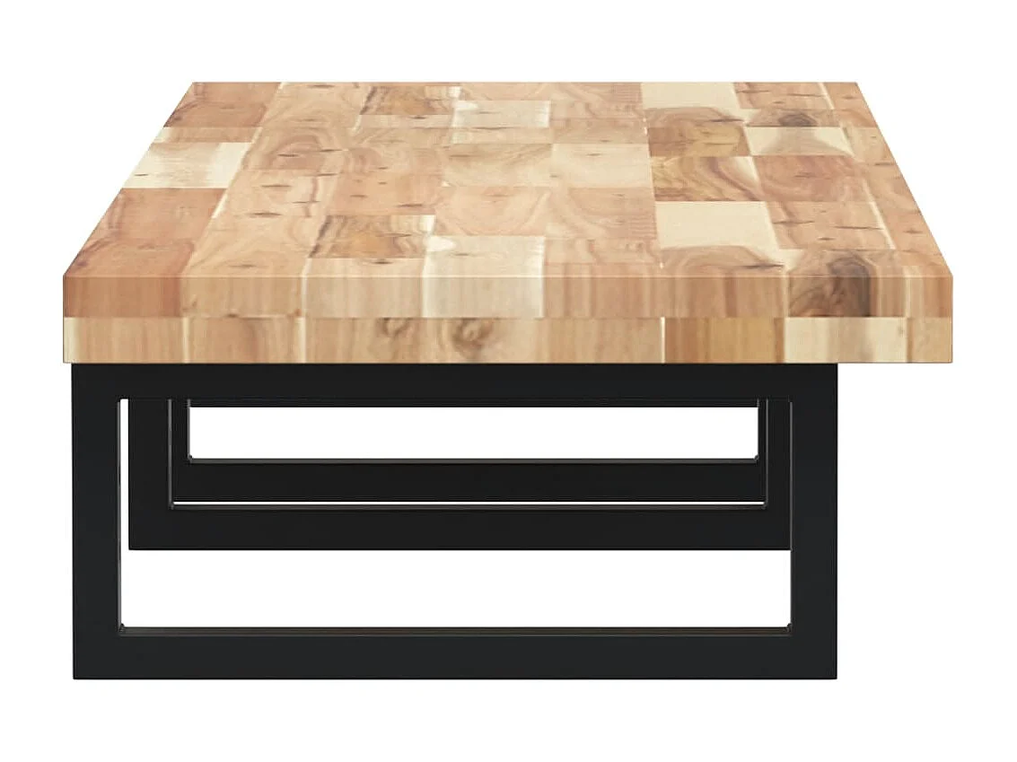 Meuble sous vasque murale acier et bois massif d'acacia FR869643