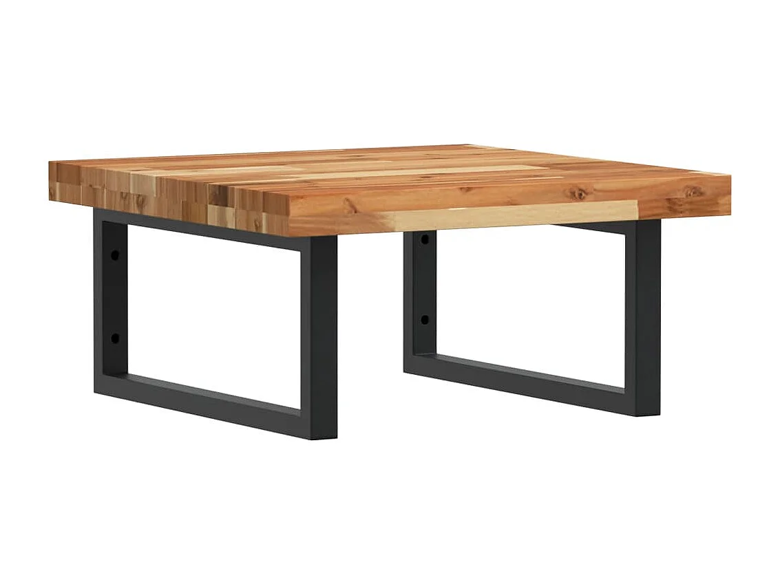 Meuble sous vasque murale acier et bois massif d'acacia FR352811