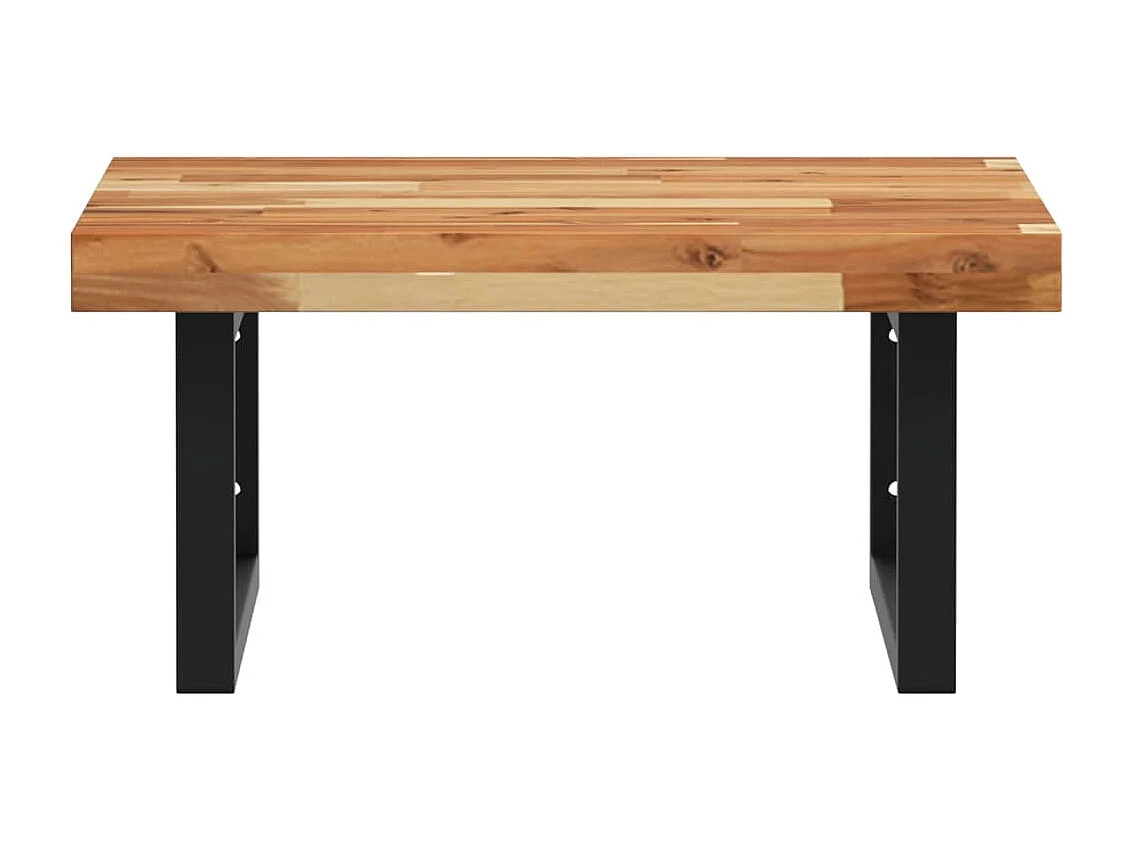 Meuble sous vasque murale acier et bois massif d'acacia FR352811