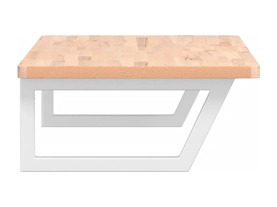 Meuble sous vasque murale acier et bois massif de hêtre FR546455