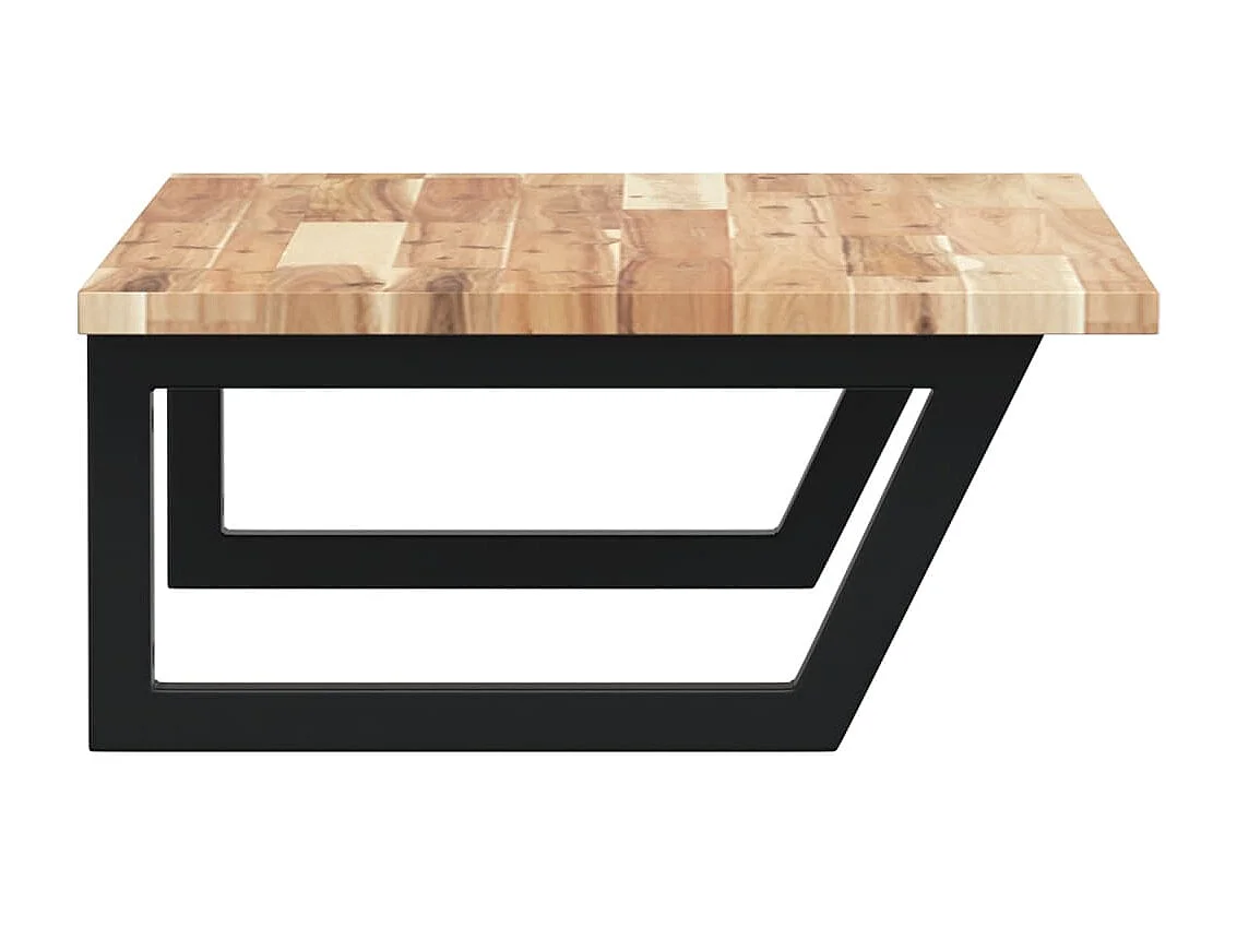 Meuble sous vasque murale acier et bois massif d'acacia FR967328