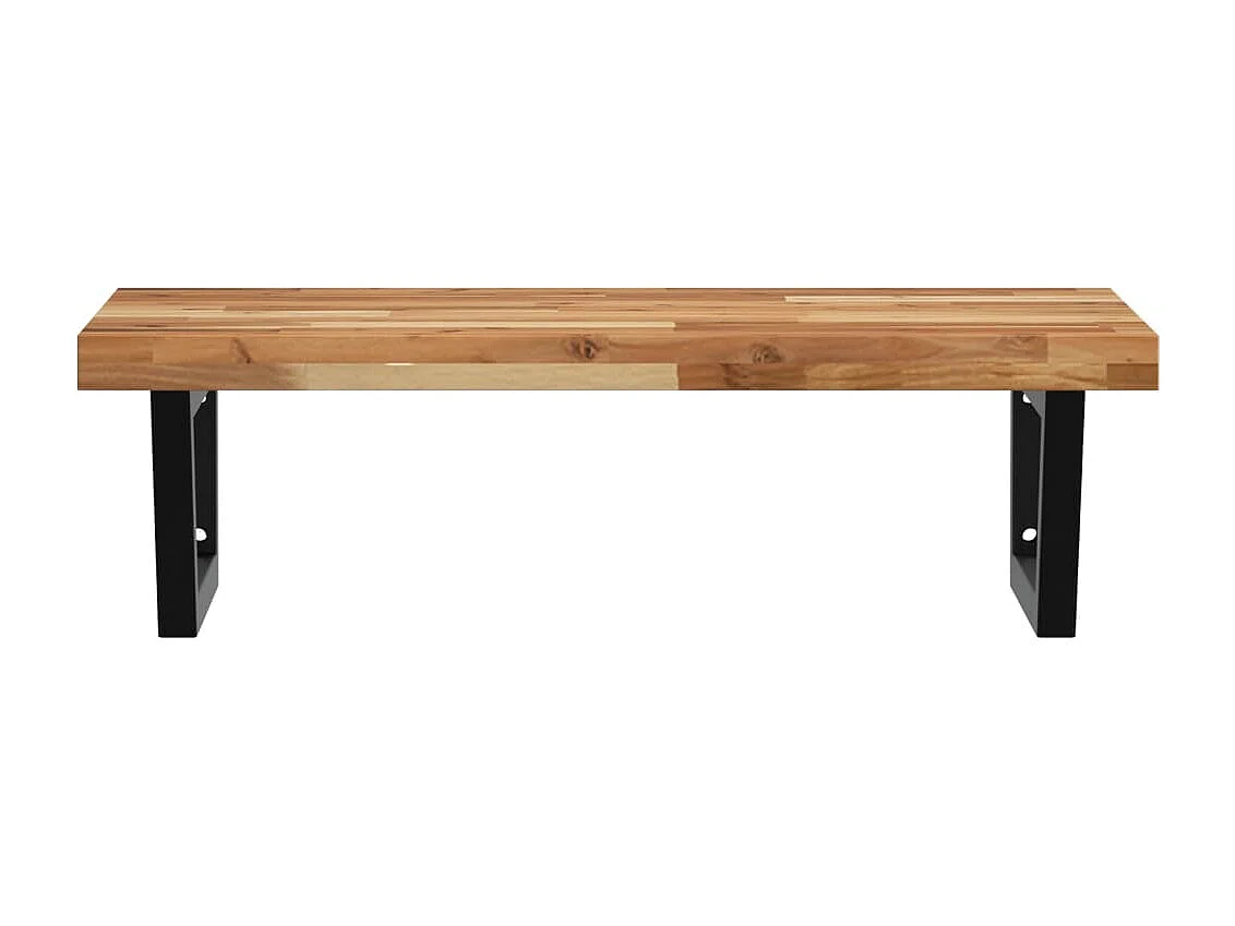 Meuble sous vasque murale acier et bois massif d'acacia FR832429