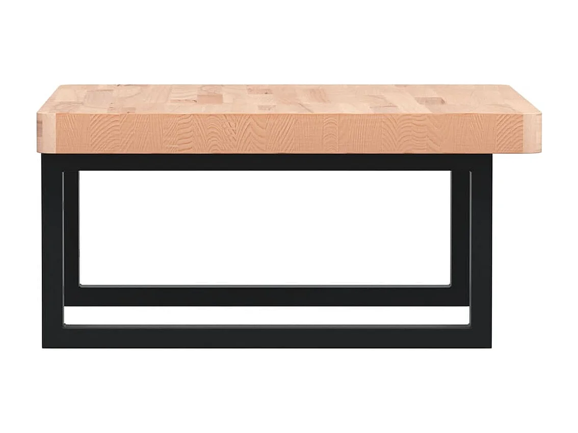 Estante de lavabo de pared de acero y madera maciza de haya ES764561