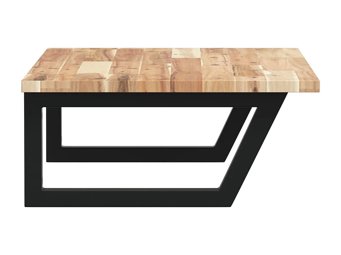 Meuble sous vasque murale acier et bois massif d'acacia FR564982