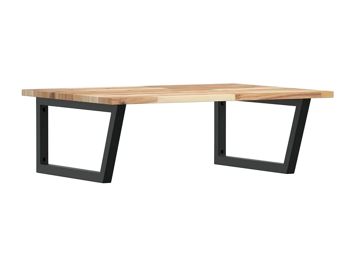 Meuble sous vasque murale acier et bois massif d'acacia FR471509