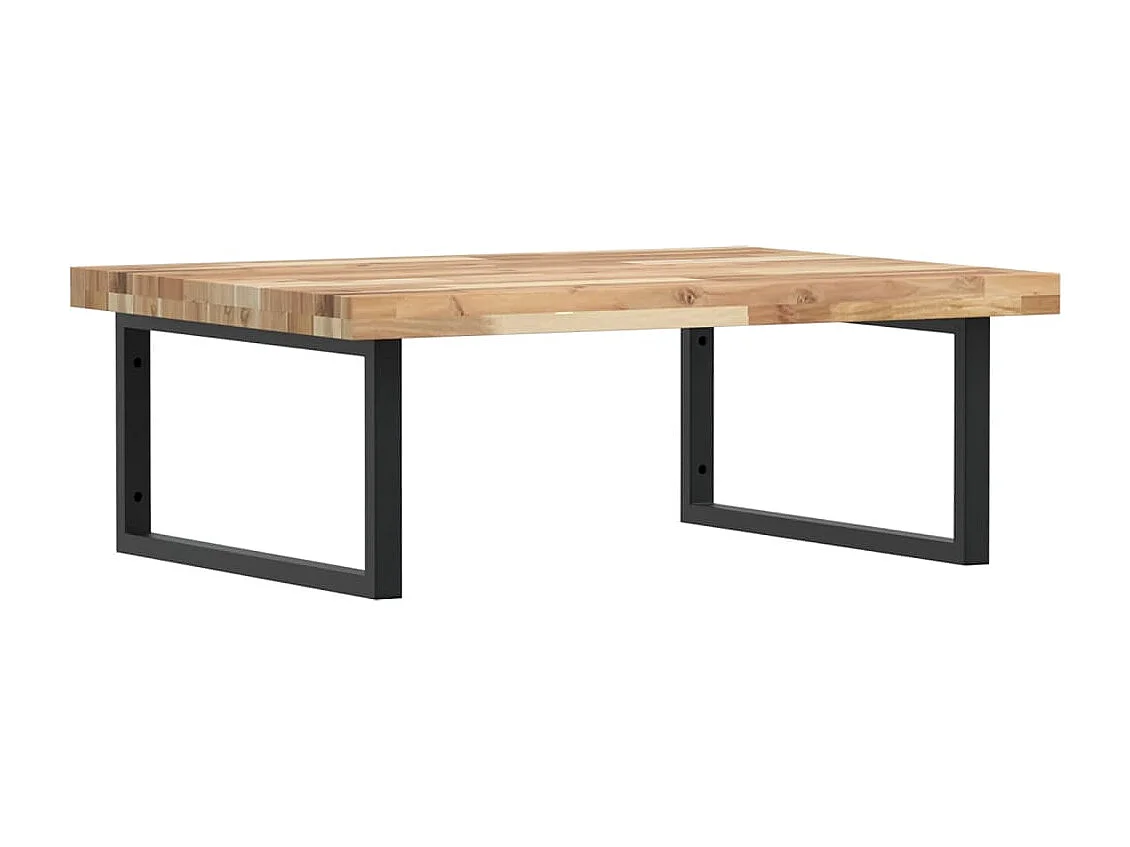 Meuble sous vasque murale acier et bois massif d'acacia FR367363