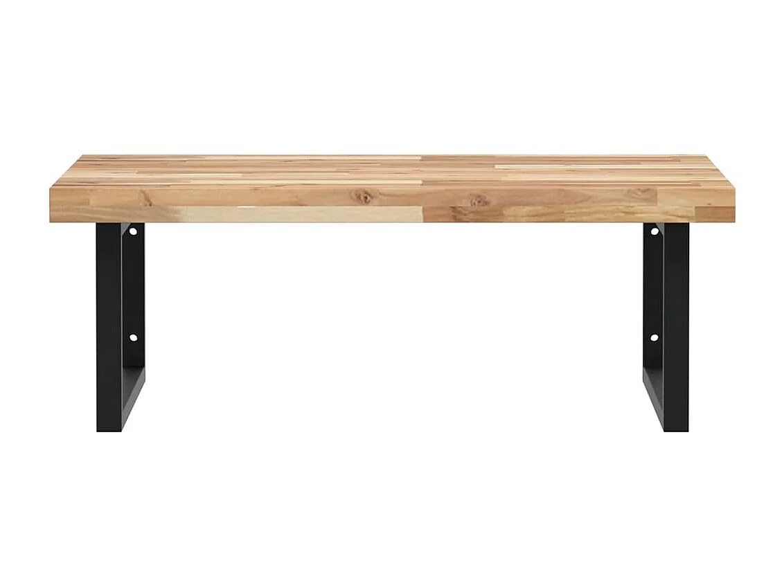 Meuble sous vasque murale acier et bois massif d'acacia FR367363