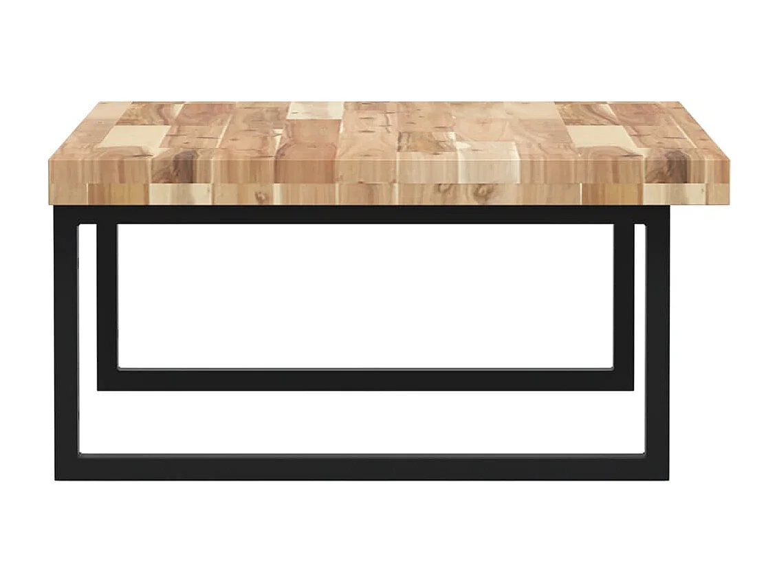 Meuble sous vasque murale acier et bois massif d'acacia FR367363