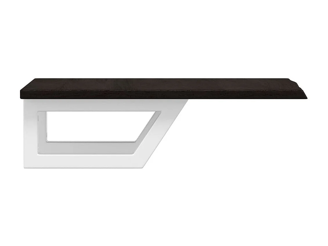 Meuble sous vasque murale acier et bois de chêne massif FR470126