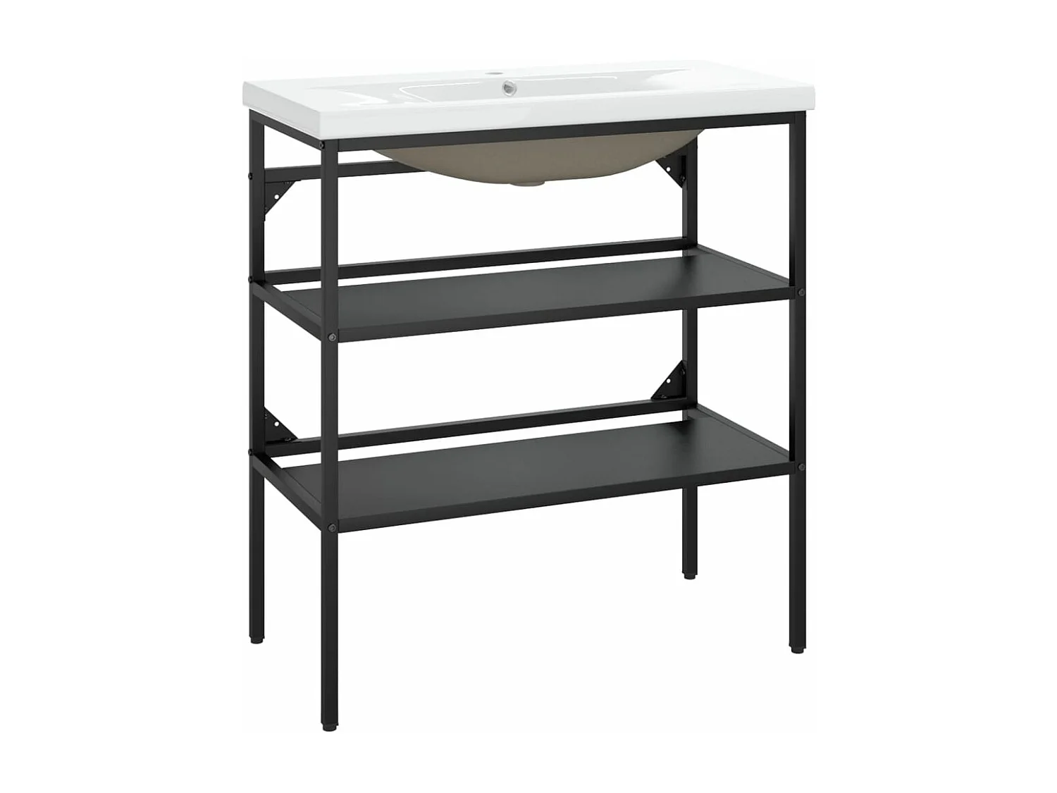 Meuble + vasque à encastrer Noir Fer FR834314