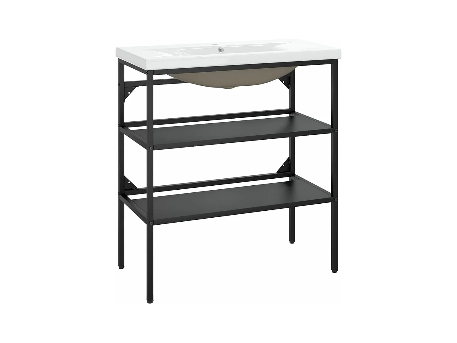 Meuble + vasque à encastrer Noir Fer FR834314