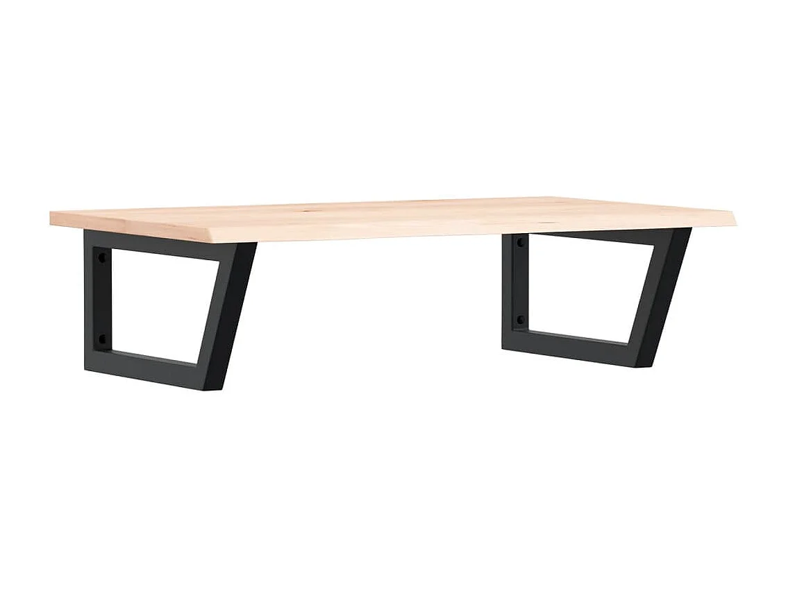 Meuble sous vasque murale acier et bois de chêne massif FR204171