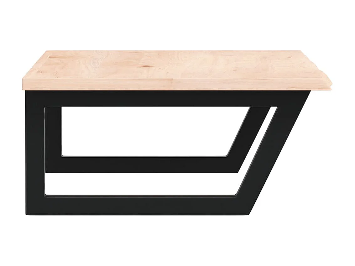 Meuble sous vasque murale acier et bois de chêne massif FR204171