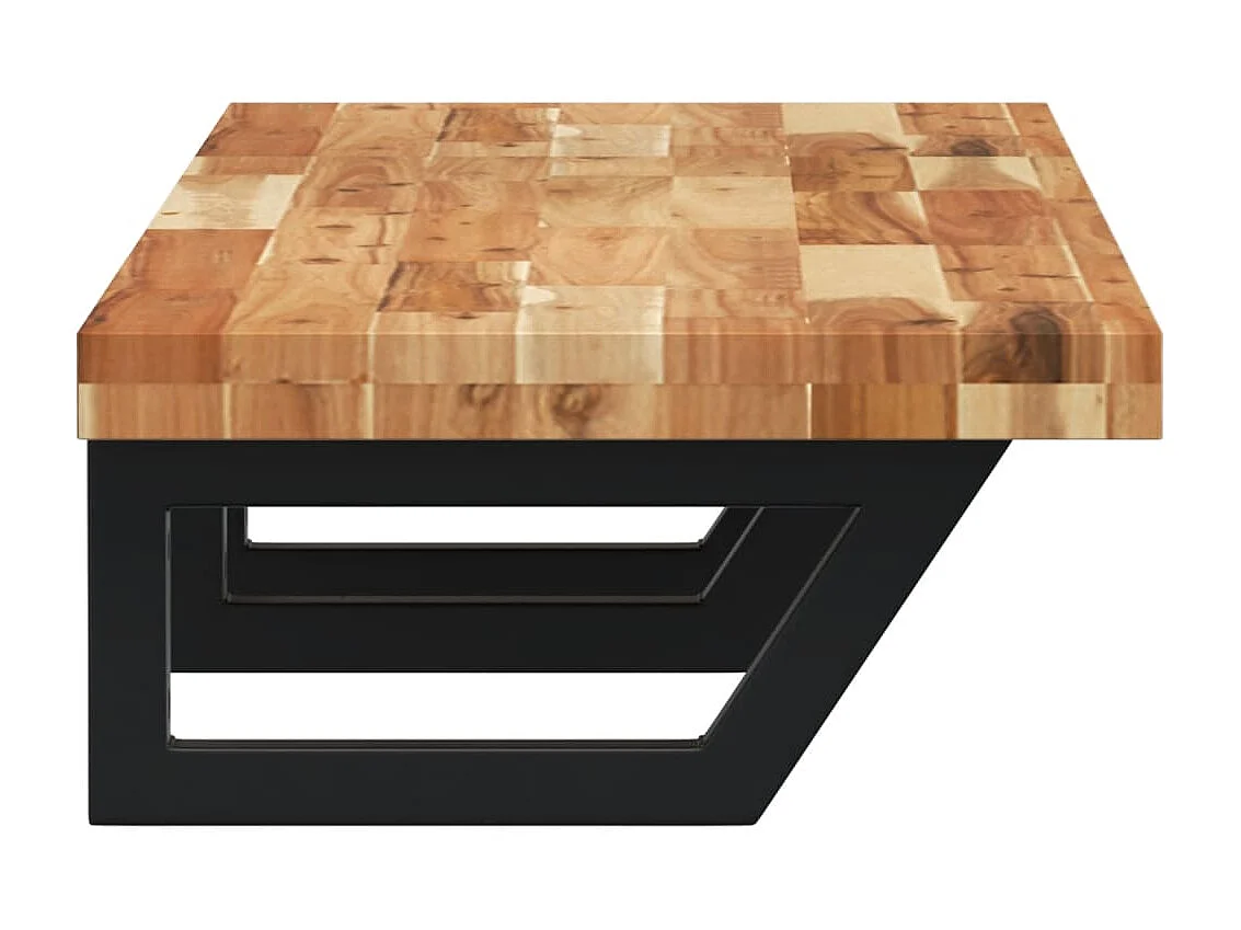 Meuble sous vasque murale acier et bois massif d'acacia FR266324