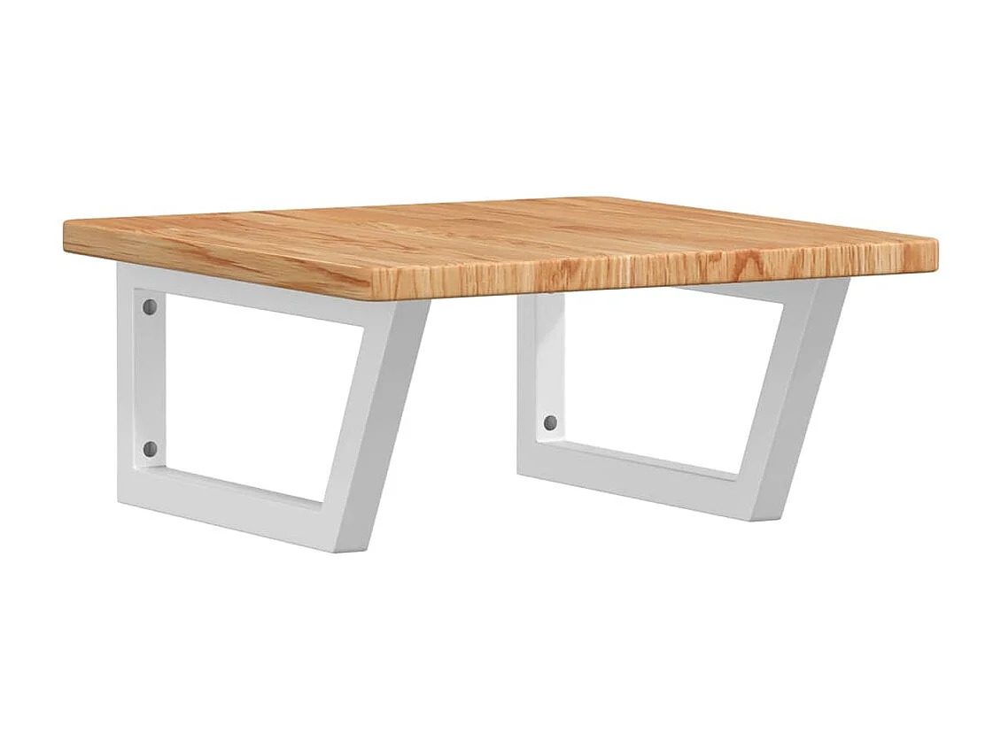 Meuble sous vasque murale acier et bois de chêne massif FR829193