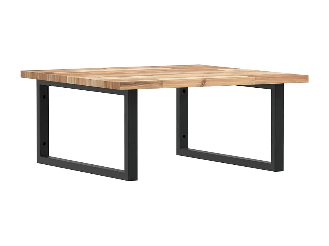 Meuble sous vasque murale acier et bois massif d'acacia FR930561