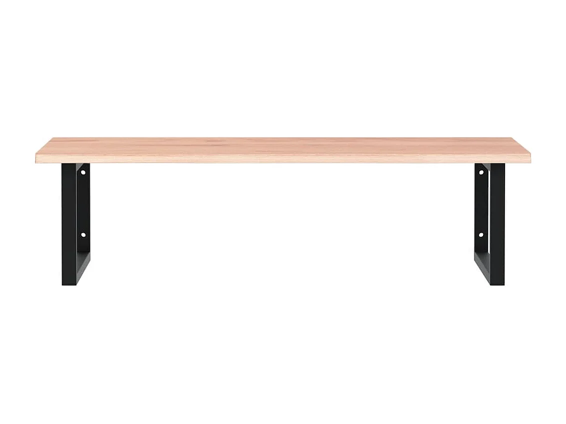 Meuble sous vasque murale acier et bois de chêne massif FR613214