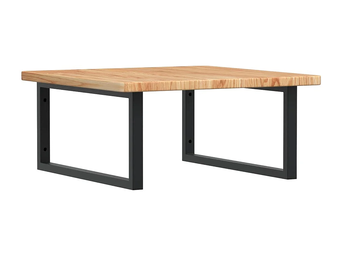 Meuble sous vasque murale acier et bois de chêne massif FR838947