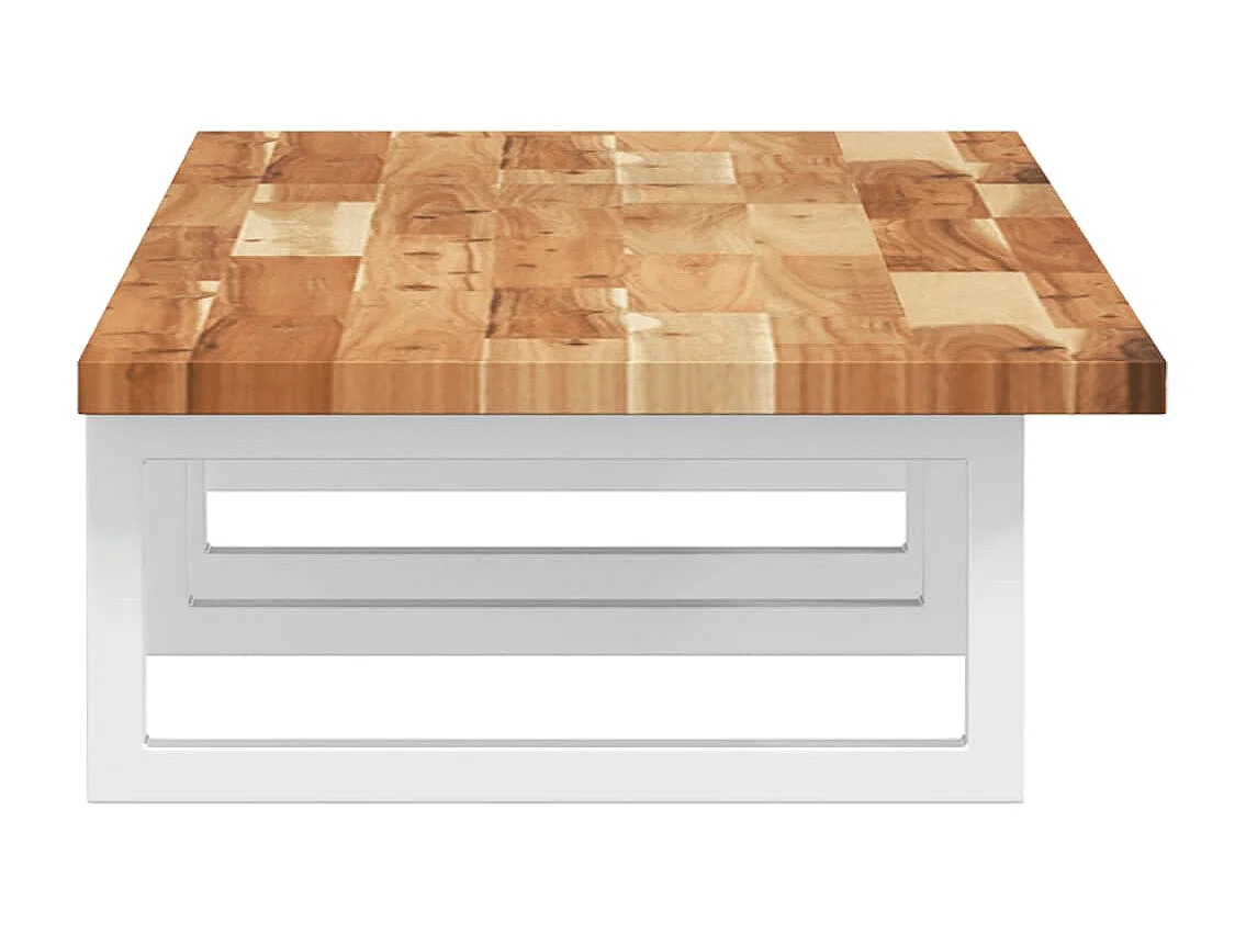 Meuble sous vasque murale acier et bois massif d'acacia FR200939